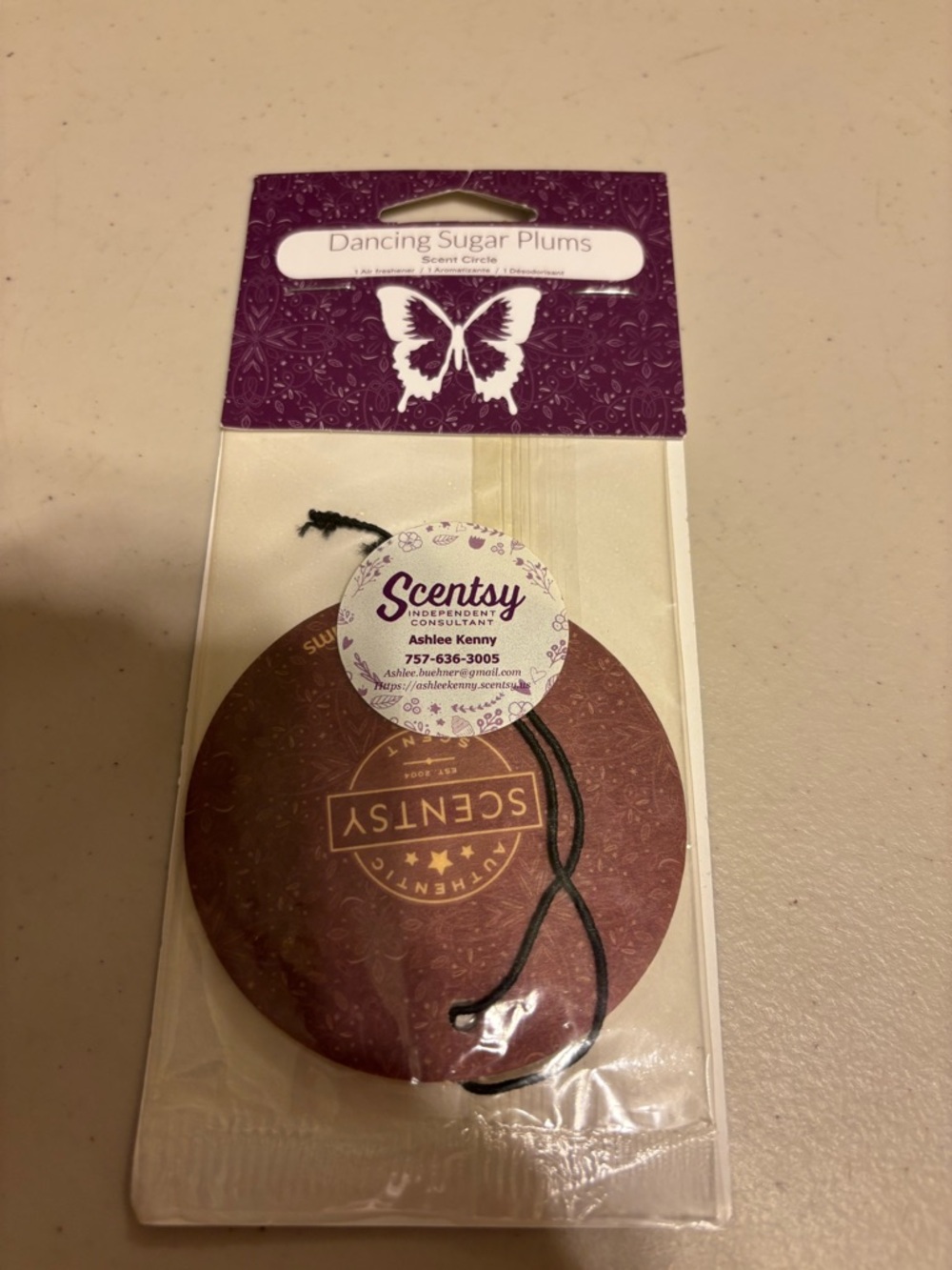 Scentsy Plum and Purple Scent Circle Air Freshener